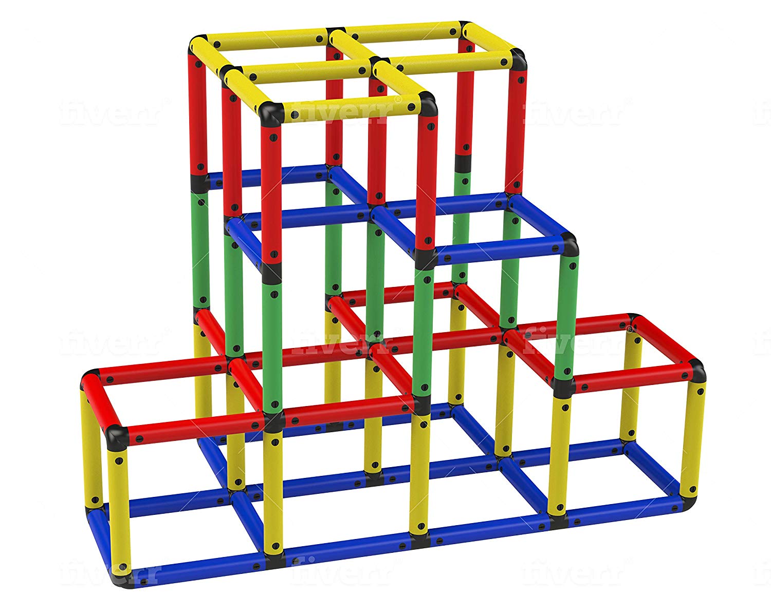 Funphix Climbing Gyms Stem Learning Colorful Buildable Indoor Outdoor Play Structure for Kids Aged 2-12 Years