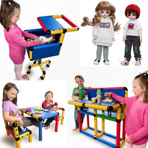 Funphix Little Family Doll Set 279 Pcs Building Toy with 2 Dolls