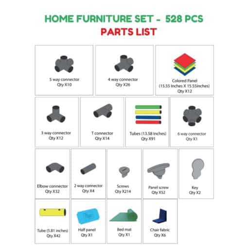 Funphix Home Sweet Home Furniture Set 528 PCS - Image 8