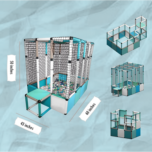 Funphix Large Ball Pits for Toddlers I Dive in Ball Pit Building Toy with Net, Bungee Cords, Tubes & Connectors I Indoor & Outdoor Playset - Image 7